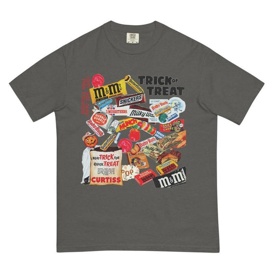 Trick Or Treat Candy Graphic Fall Oversized Womens Halloween shirt, Comfort Colors T-Shirt, trendy cute style, retro design tee, Vintagestyle{n002}2