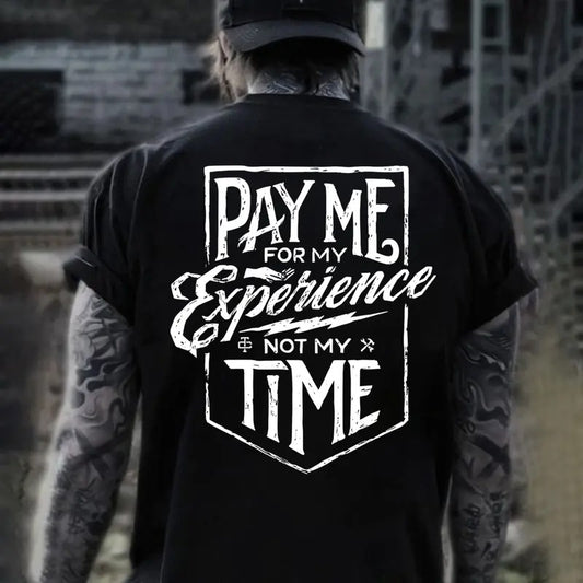 Troll Co Work Pay Me For My Experience Not My Time T-shirt Sweatshirt Hoodie, Support Blue Colar Unisex Shirt, Back Side Printed Workwear Streetwear, ESTD MMXVII