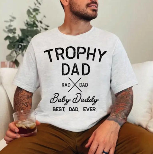 Trophy Dad Comfort Colors Tee, Father Day Gift Top Streetwear Crewneck Hoodie, Sweatshirt | WearSparks.com