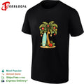 Tropical Christmas palm tree surfboard shirt