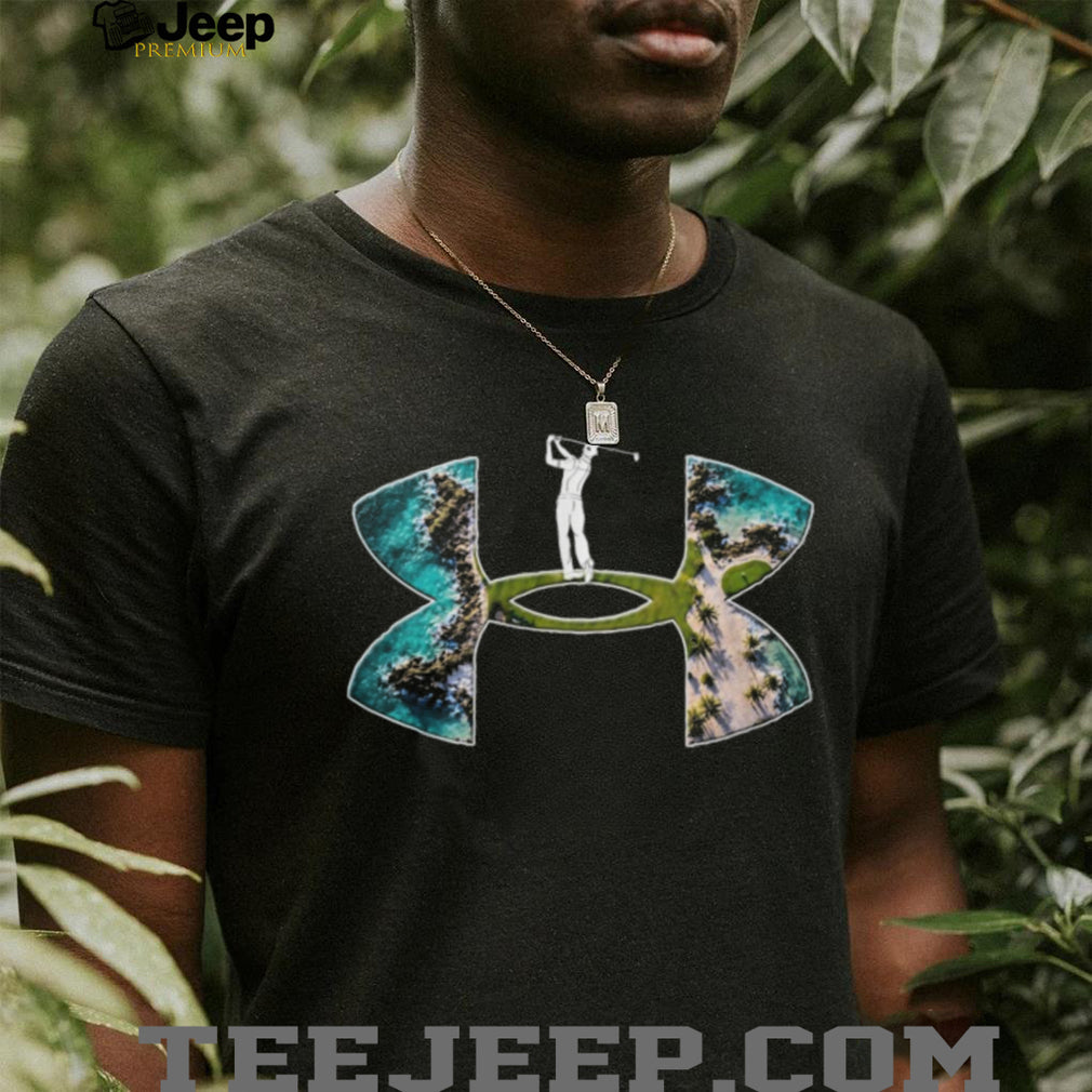 Tropical Golf Paradise Island Green Athlete Graphic T Shirt