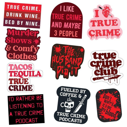 True Crime Sticker Extra Large Stickers for Adults Funny Adhesives with Memes Funny Sarcastic  Multi