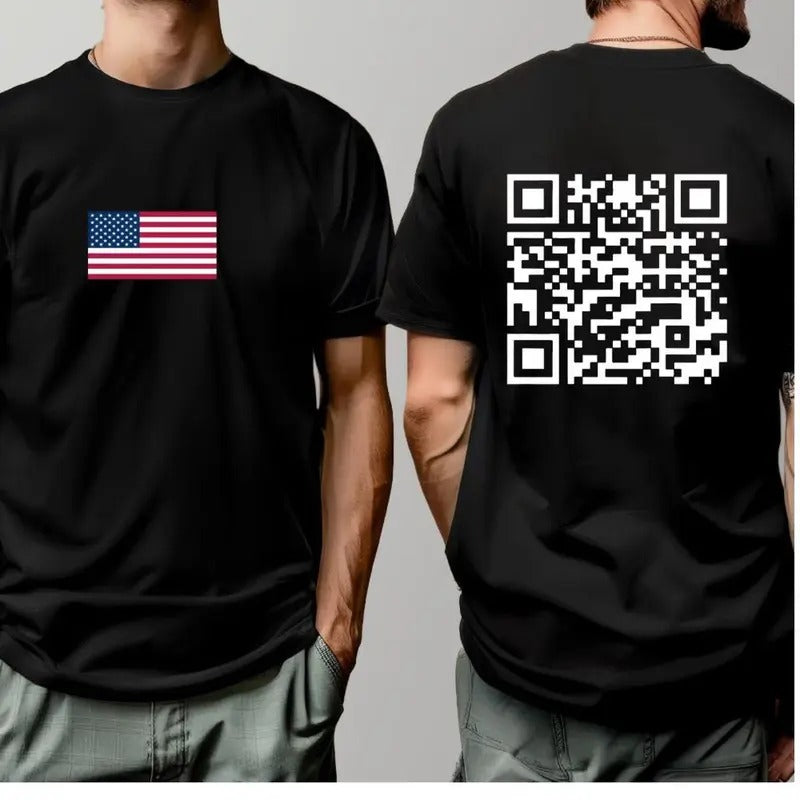 Trum Dance QR Code T Shirt Viral Trum Dance YMCA qr Code Shirt Trum Dance Prank Shirt Back Print Republican Tee Trum Election 2024