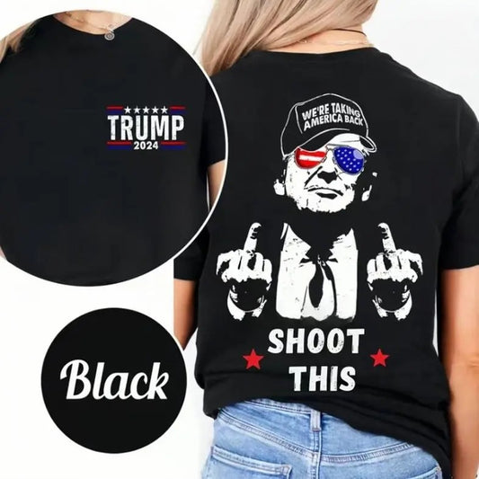Trum Shooting Unisex T-Shirt, Never Surrender Cotton Tee, Funny Trump 2024, Praying for Trump, Make America Great Again, Team Trum, Trump Win, Full Colors, For Men, For Women
