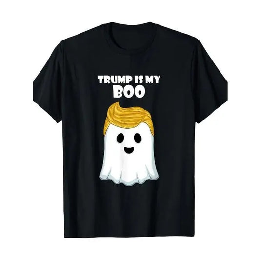 Trump 2024 Hair Funny Ghost Halloween Boo T-Shirt, Men's T-shirt, 220g Made in USA
