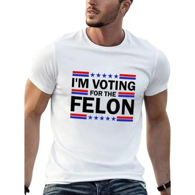 Trump 2024 Mens T-Shirt, Fashion Short Sleeve Cotton T-Shirt, Mens Tshirt Comfort-Fit Crew Neck T-Shirt - Ultra-Soft, Breathable, Moisture-Wicking, Casual Summer Tee - Perfect for eryday Wear and Outdoors Activities Made in USA