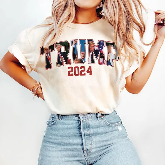 Trump 2024 Vintage Graphic T-shirt, Election 2024 T-shirt, Trump T-shirt For Shirts, Maga 45 47, Trump Gift Streetwear Basic Minimalist Cotton Top