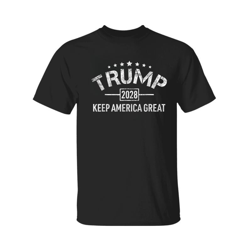 Trump 2028 Keep America Great 4th Of July Election T-Shirt, MAGA tee, Bold Patriotic Conservative Election Support Tee, For Men, For Women