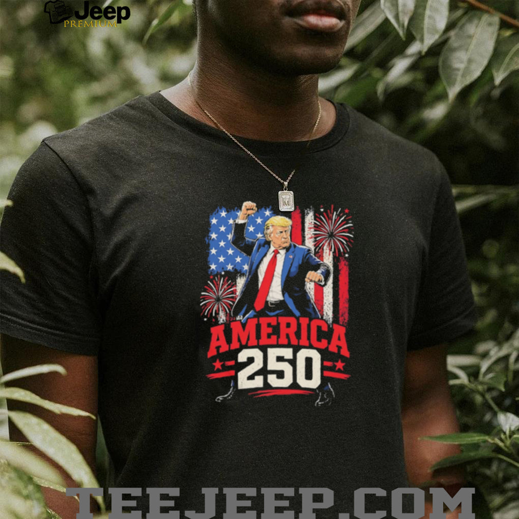 Trump America 250 Fireworks Patriotic Celebration Graphic T Shirt