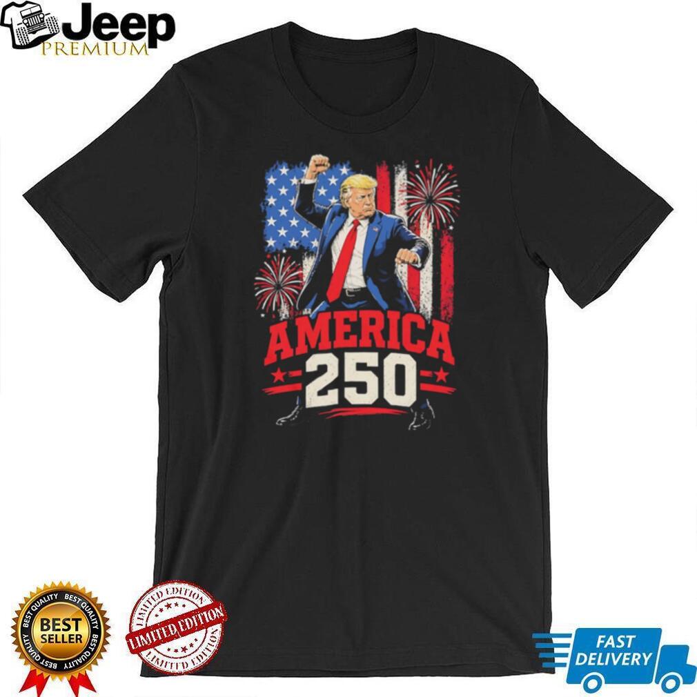 Trump America 250 Fireworks Patriotic Celebration Graphic T Shirt