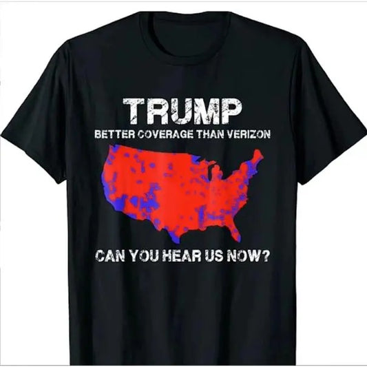 Trump Better Than Verizon Shirt Unisex Cotton Menswear, Can You Hear Us Now Shirt, Trump 45th 47th President 2 Sides Tee, Trump Supporters 2024 Shirt