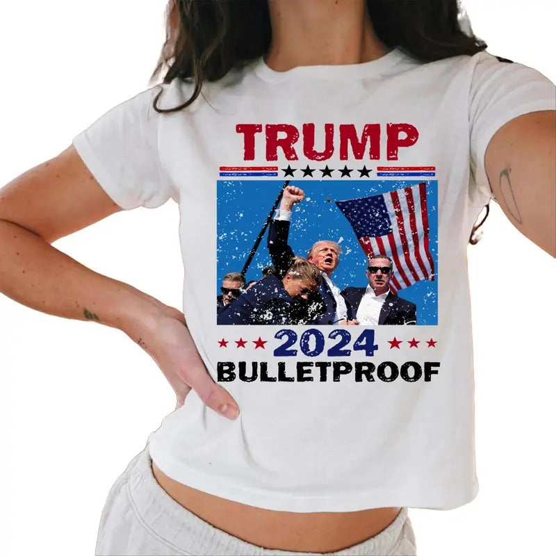 Trump Bulletproof Baby Tee, Trump Shot Baby Tee, Trump Secret Baby Tee Casual Comfort