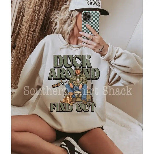 Trump Duck Around  Sweatshirt | Sand Sweatshirt