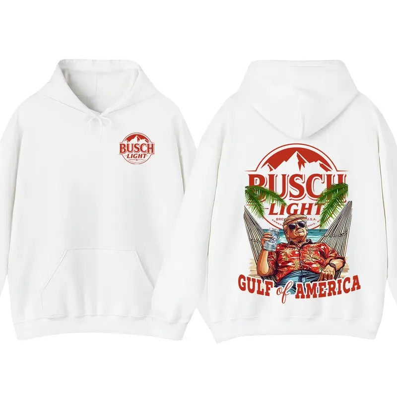 Trump Gulf Of America Busch Light 2 Sided T-Shirt Sweatshirt Hoodie, Unisex Shirt For Men And Women, Casual Cotton Top