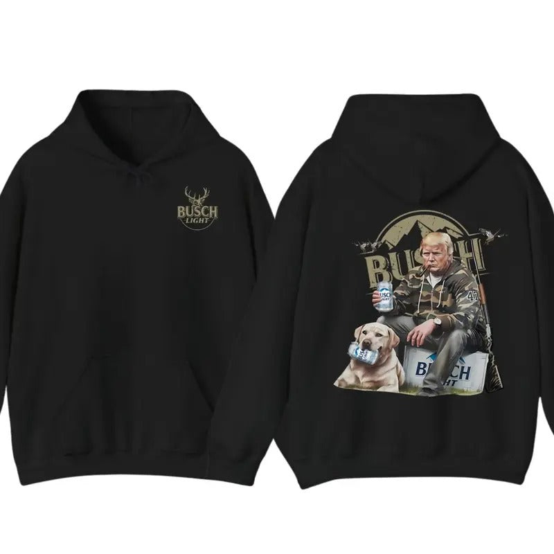 Trump Hunting Busch Light Beer 2 Sided Hoodie, Gun Trump Hunting Sweatshirt, Trump Supporter Shirt For Color For Men and Women