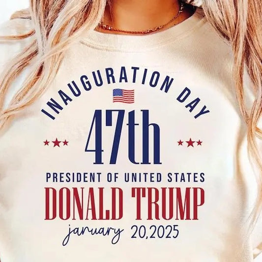 Trump Inauguration Day Vintage Graphic T-shirt, Trump MAGA Election 2025, Trump 47 , Inauguration Day 2025, 47 President ,Back Republican T-shirt