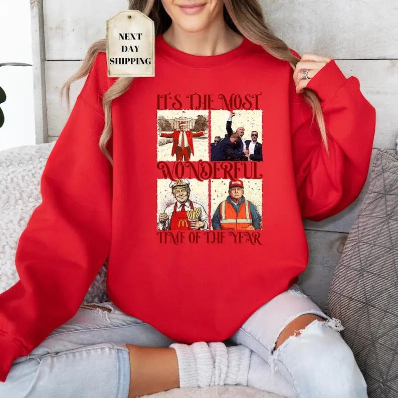 Trump It's The Most Wonderful Time Sweatshirt, Trump Christmas Tee, President Trump Victory Tee, Funny Christmas Tee,...
