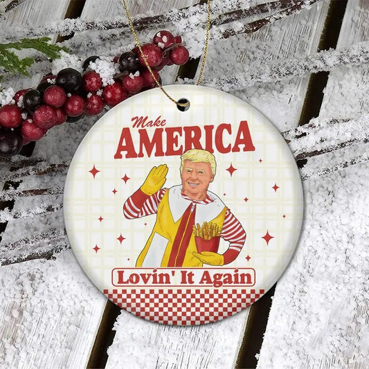 Trump Mac Daddy Ornament, Trump fries making, Trump Ornament, Funny Trump Ornament, Trump Political Ornament, Trump 2024 Ornament