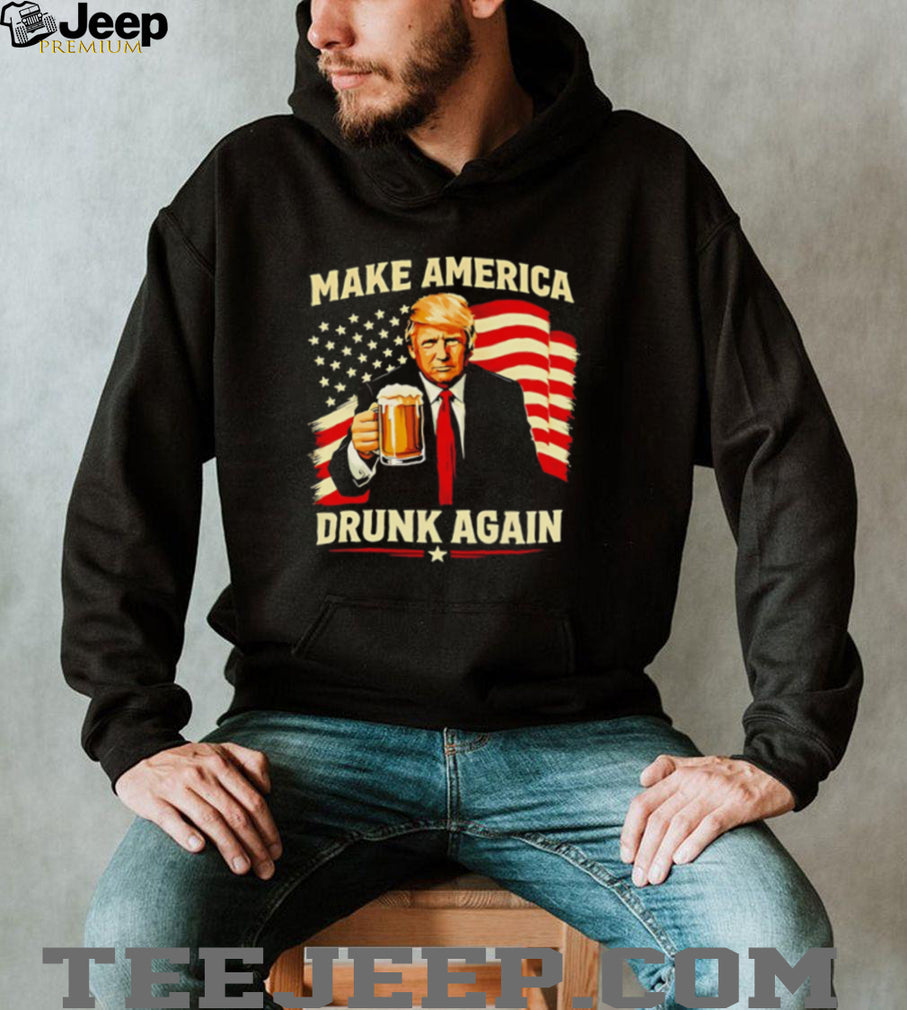 Trump Make America Drunk Again Beer Patriot Flag T Shirt