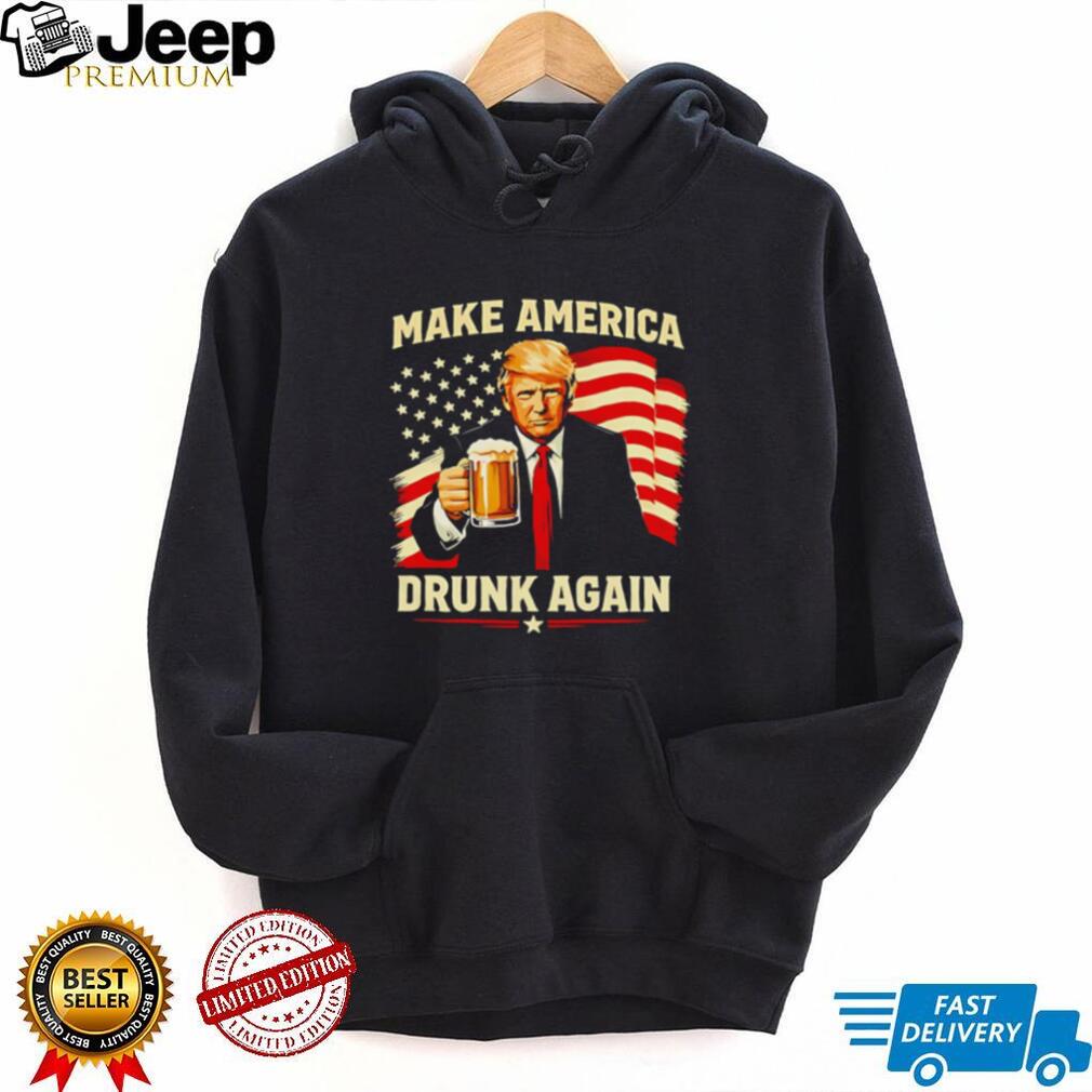 Trump Make America Drunk Again Beer Patriot Flag T Shirt