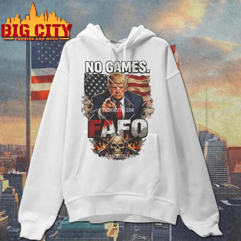 Trump No Games FAFO Png, Political Skull Flag Shirt