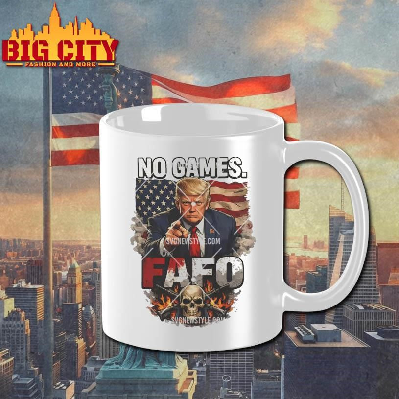 Trump No Games FAFO Png, Political Skull Flag Shirt