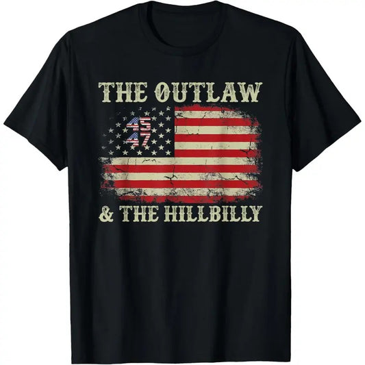 Trump Vance 2024 Donald Trump J.D. Vance Outlaw & Hillbilly T-Shirt made in usa