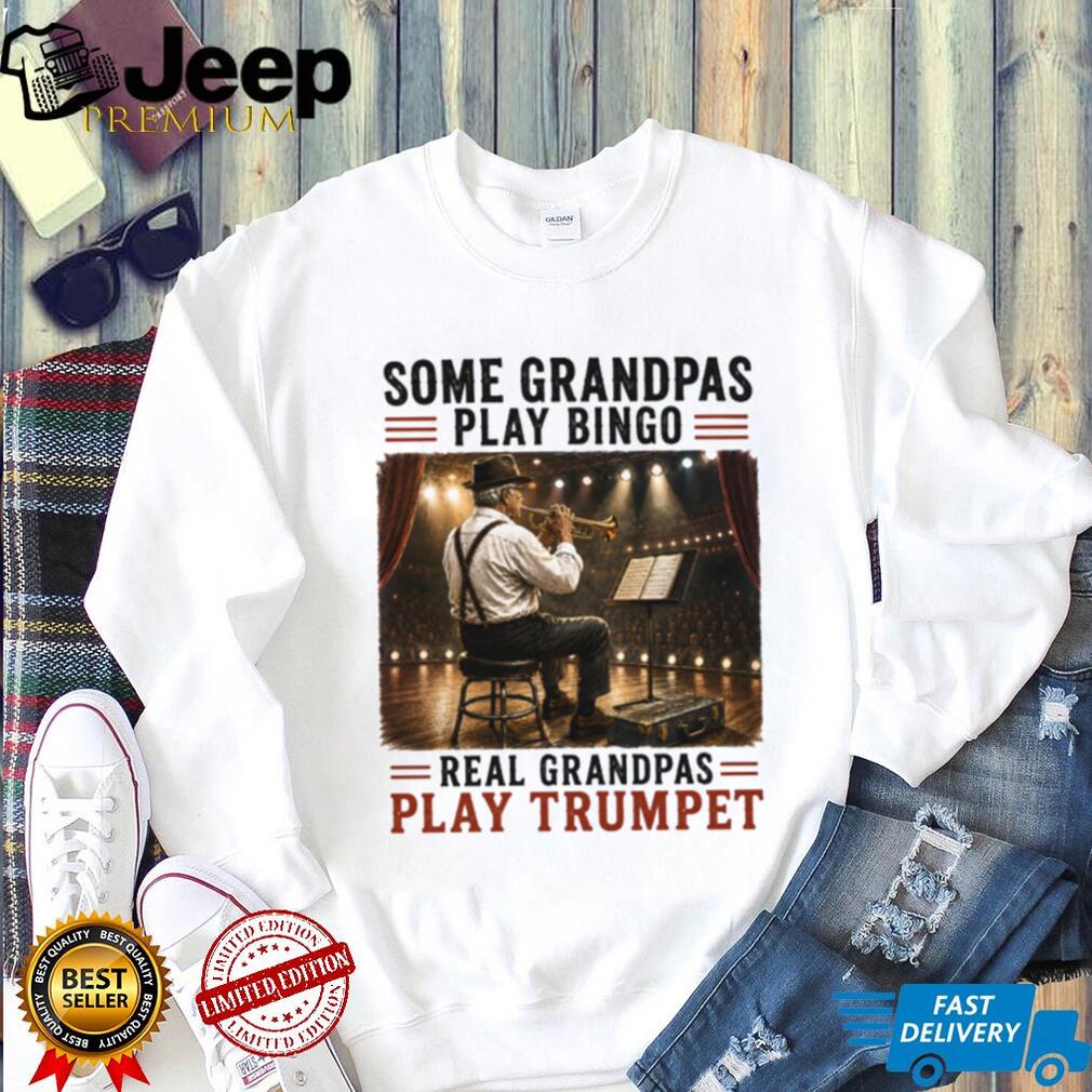 Trumpet Playing Grandpa Musician Stage Performance Shirt