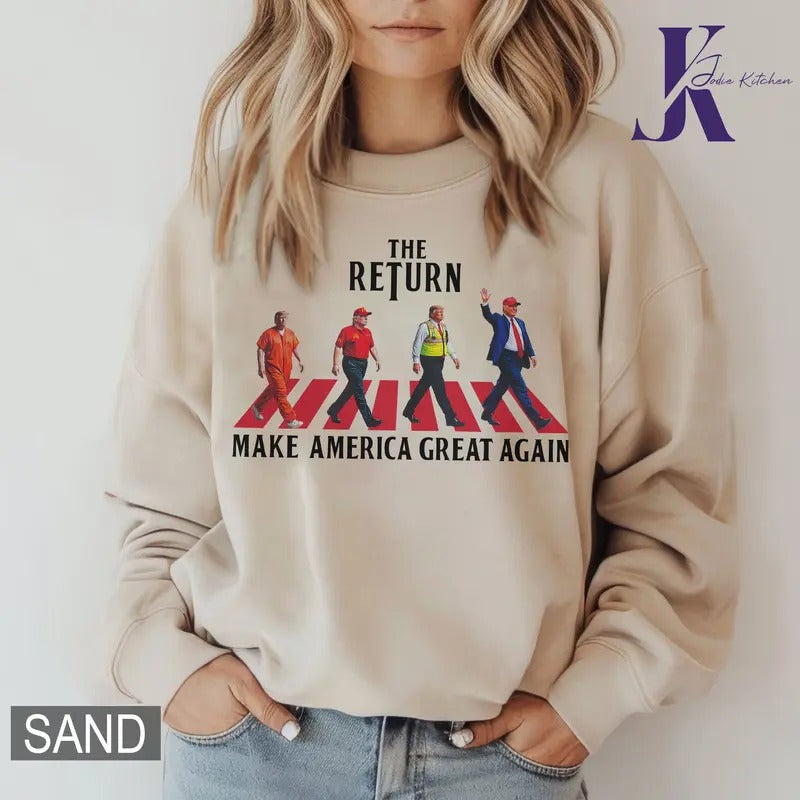 Truump The Return Shirt, Trummp Supporters Shirts, Graphic Christmas Shirt Cotton Fabric Hoodie, Sweatshirt | WearSparks.com