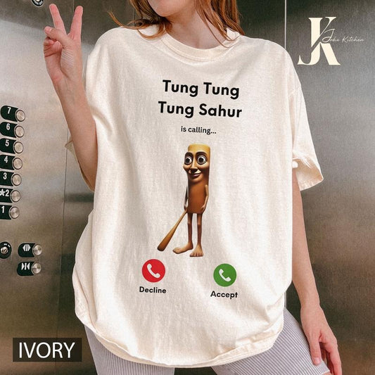 Tung Tung Tung Sahur Funny Baseball Bat Meme T-shirt, Dank Memes Tshirt, Cringe Tee, italian Brainrot, Oddly Specific...