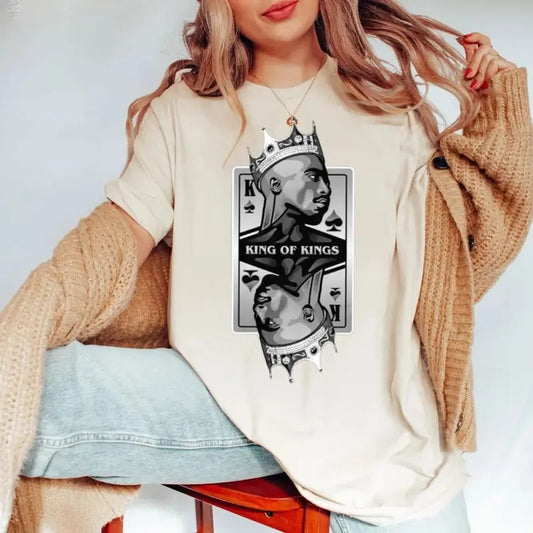 Tupac King Of Kings Shirt, Shakur Shirt, 2pac Rap Legends Tee, Hip Hop Legends Shirts, Unisex Short Sleeve Tee