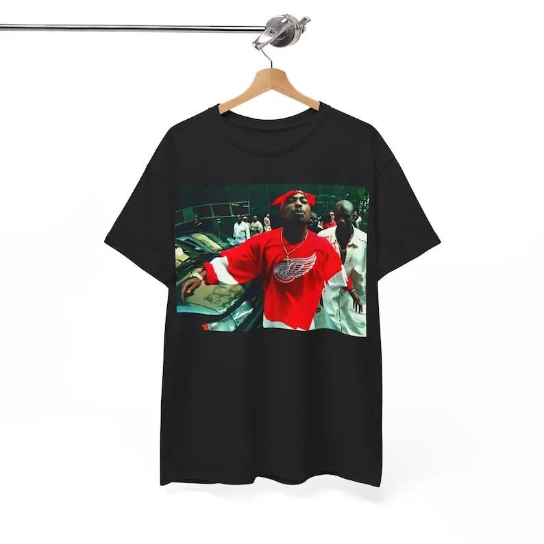 Tupac T-Shirt Dissing Reporter, Enhanced Graphic, 80s 90s Hip Hop rb, Old School Rap, Vintage Shakur Image, Makaveli Gangster Rap, West Side