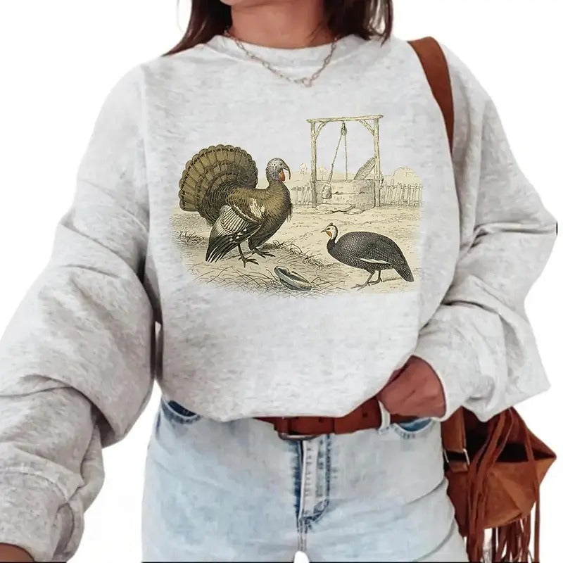 Turkey Hunting T-Shirt Gift, Vintage Bird Hunter Tee, Dad Husband Turkey Season Sweatshirt Hoodie Unisex Cotton Pullover