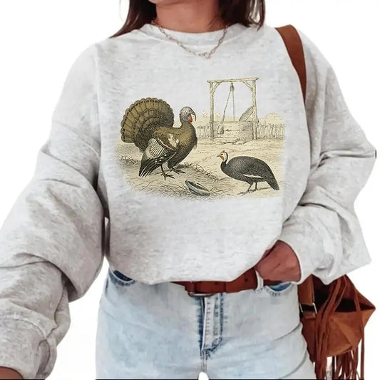 Turkey Hunting T-Shirt Gift, Vintage Bird Hunter Tee, Dad Husband Turkey Season Sweatshirt Hoodie Unisex Cotton Pullover