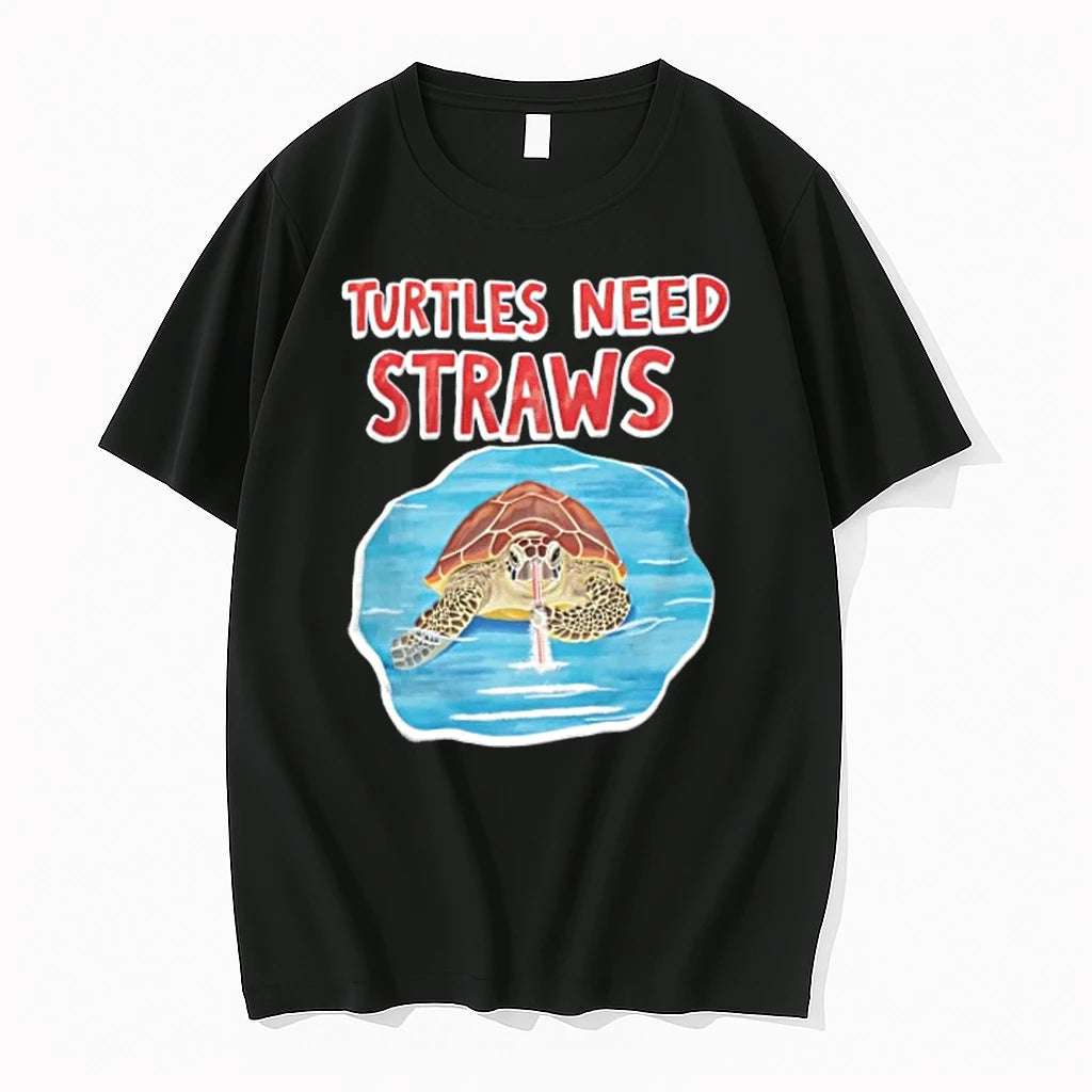 Turtles Need Straws Sea Turtle Using Straw To Inhale White Powder Lines Tshirts Sweater