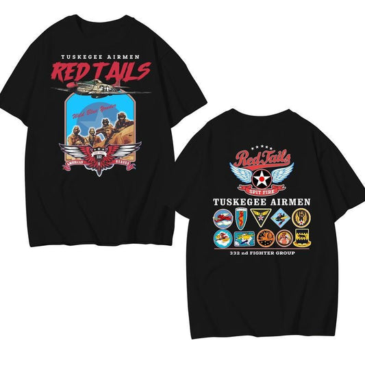 Tuskegee Airmen T-Shirt, Tuskegee Airmen Red Tails Graphic on Short-Sleeve Unisex T-Shirt, Black History T-Shirt, Graphic Tee, Casual Top