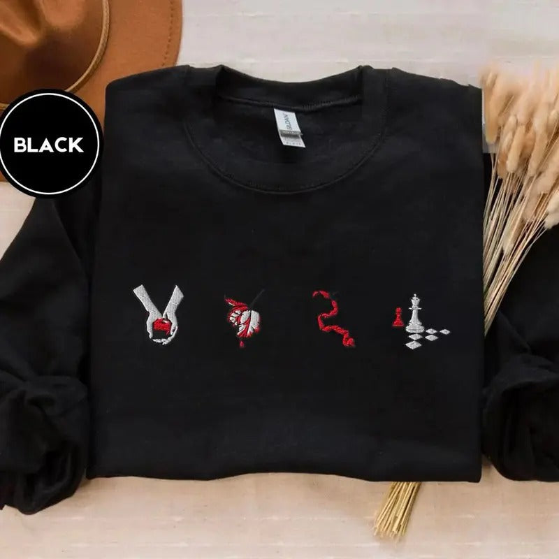 Twilight-Inspired Embroidered Sweatshirt, Book Cover Aesthetic Shirt, Bookish Sweater, Book Lover Shirt, Fantasy Romance Book Tee