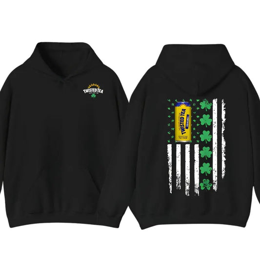 Twisted Tea Flag With Shamrocks For St. Patrick's Day Hoodie T-Shirt , Unisex Shirt