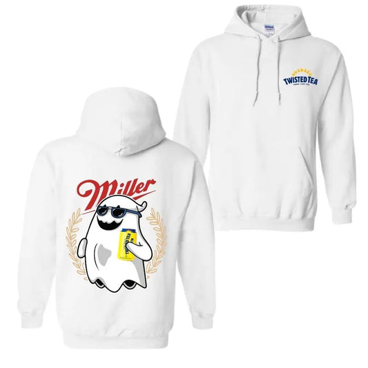 Twisted Tea Ghost Halloween 2 Sided T-Shirt Full Color Comfortable  Hoodie, 2 sides Hoodie Trendy Unisex