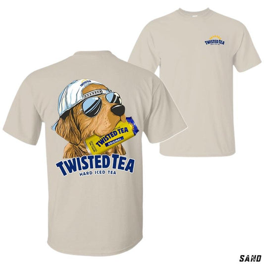 Twisted Tea Pup Tee Cool Dog with Can Graphic Shirt Menswear Tops Classic Cotton Long Sleeve Machine Washable Casual Style - Love, Sport