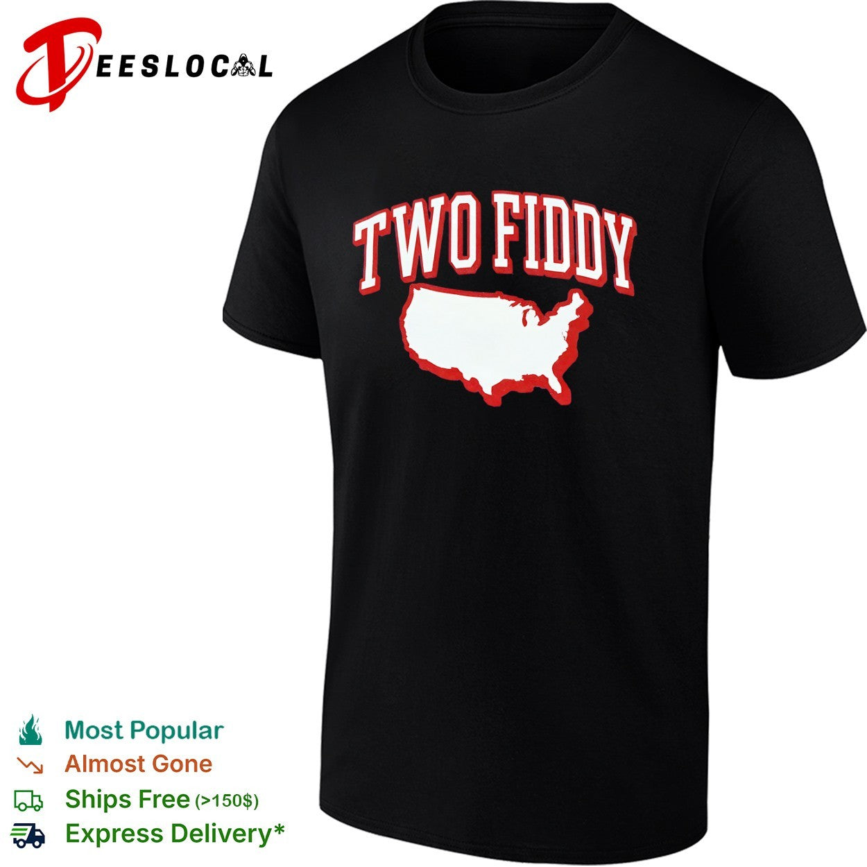 Two Fiddy Triple B USA map shirt