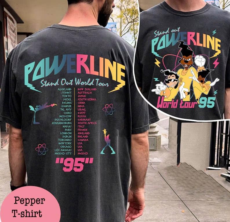 Two Sided Powerline Stand Out World Tour 95 Comfort Colors Shirt