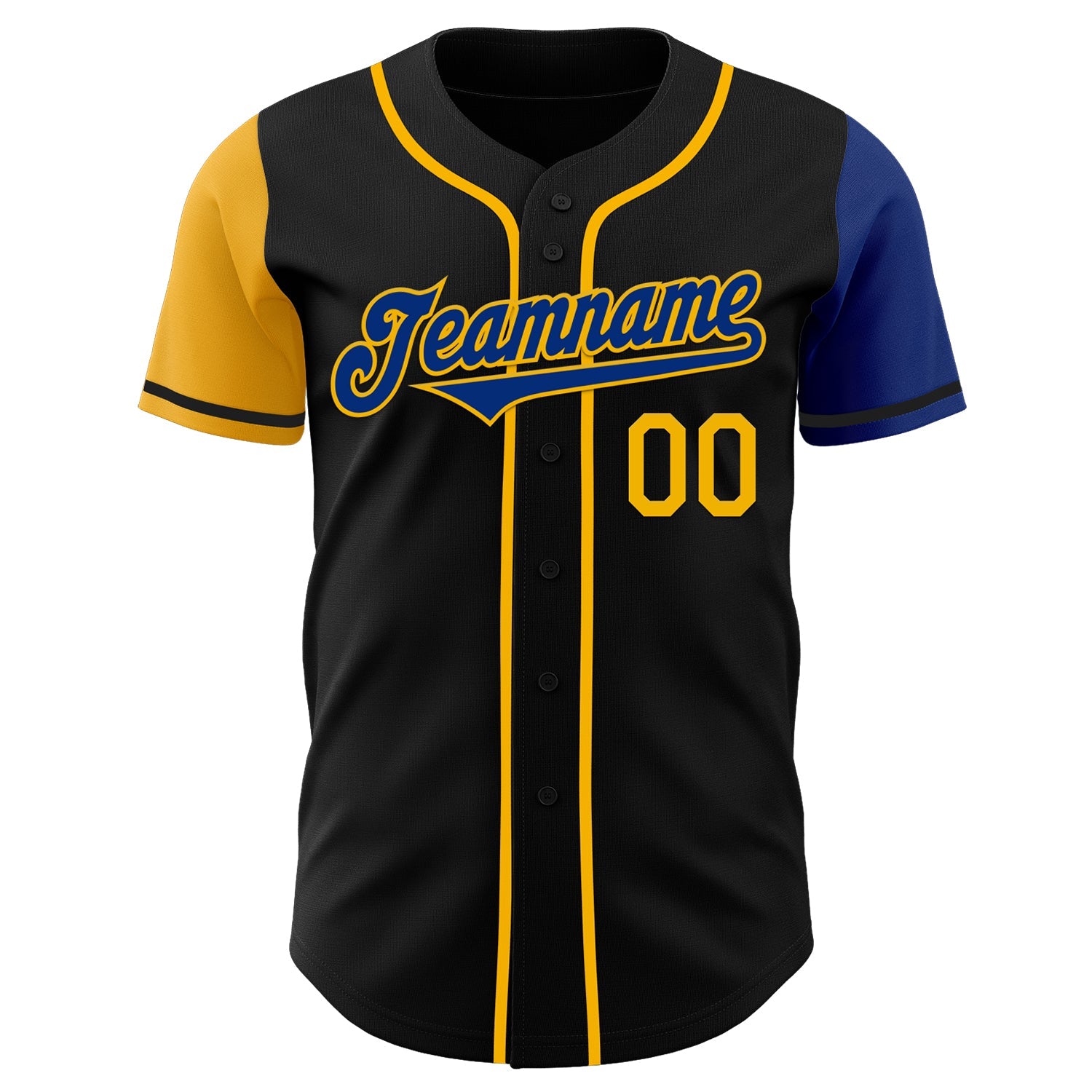 Custom Black Royal-Gold Authentic Two Tone Baseball Jersey T-Shirts, Hoodie, Sweatshirt | WearSparks.com (Image 2)