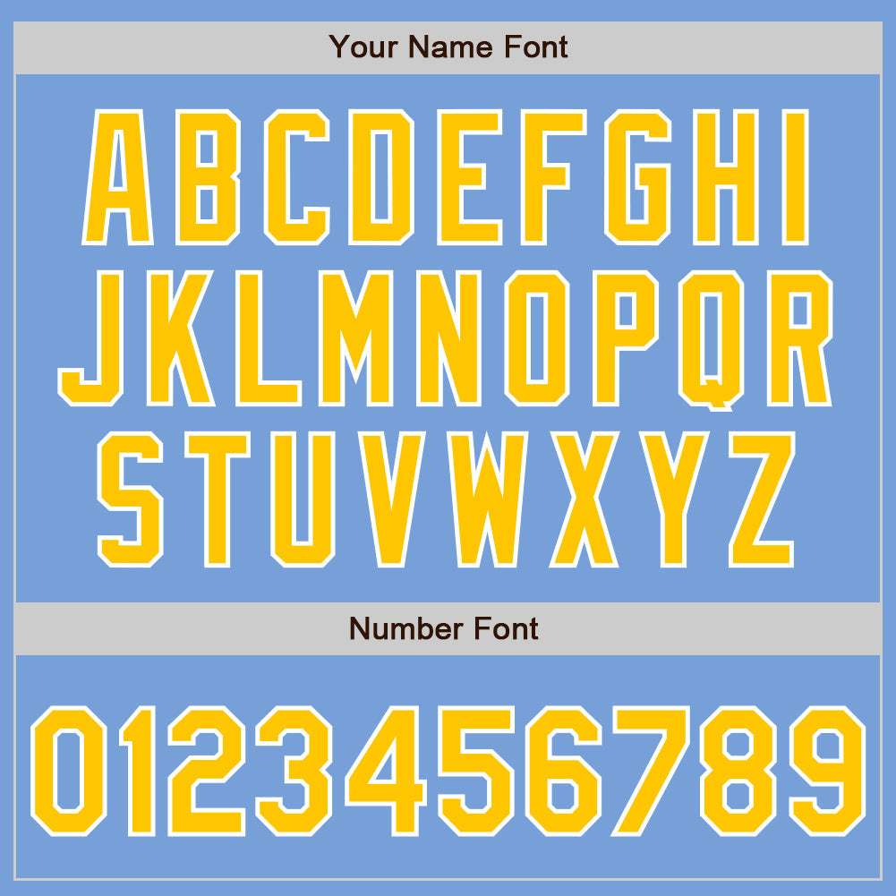 Custom Light Blue Yellow-White Authentic Two Tone Baseball Jersey