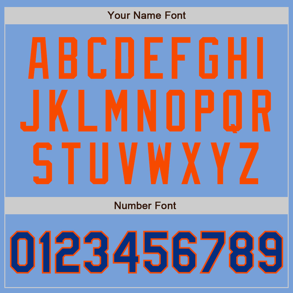 Custom Light Blue Royal-Orange Authentic Two Tone Baseball Jersey