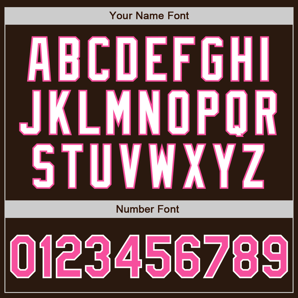 Custom Brown Pink-White Authentic Two Tone Baseball Jersey