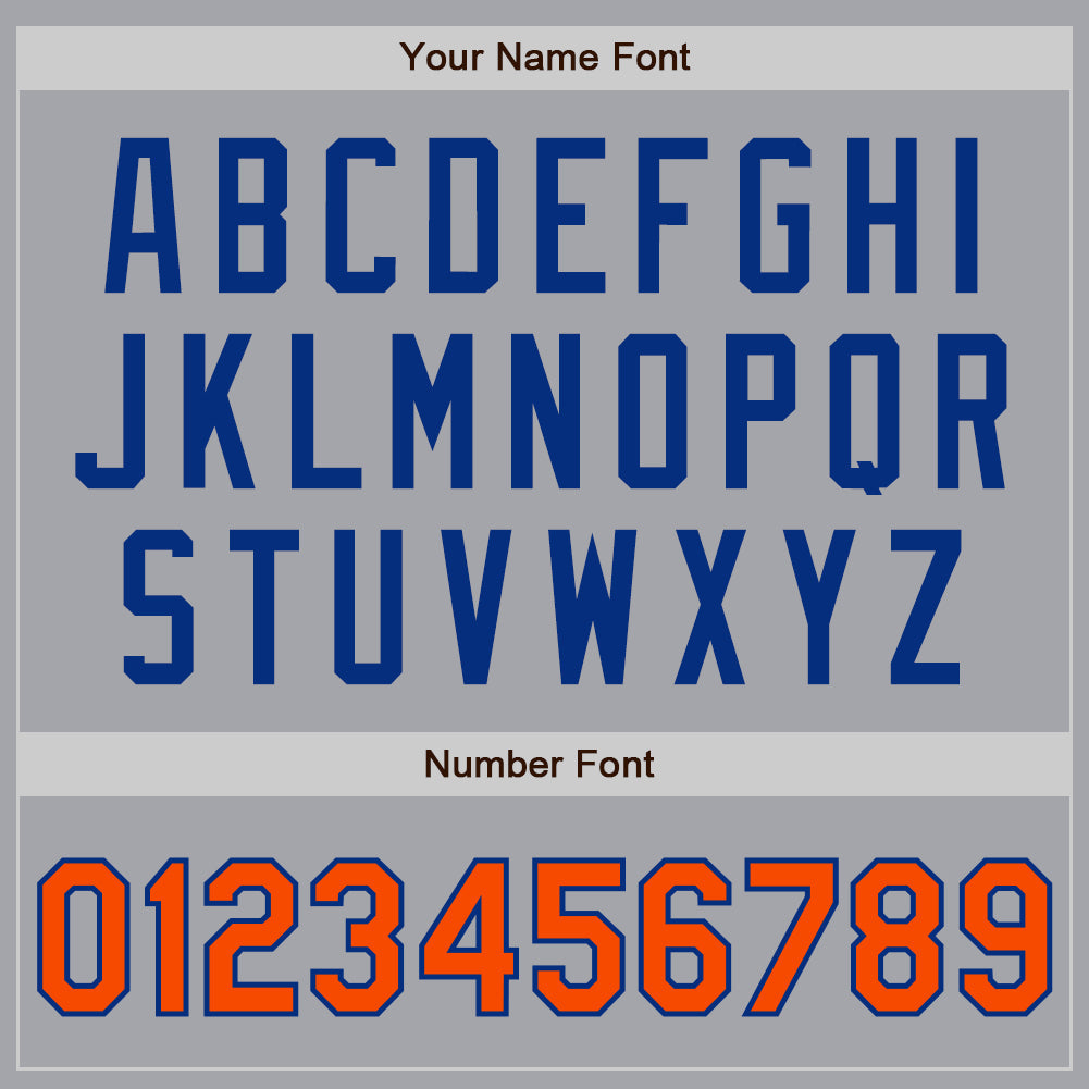 Custom Gray Orange-Royal Authentic Two Tone Baseball Jersey