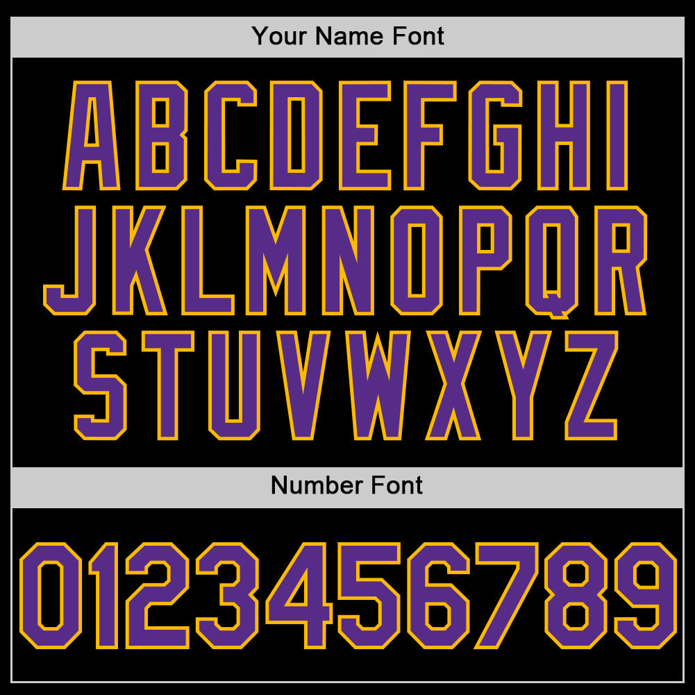 Custom Black Purple-Gold Digital Camo Two Tone Authentic Baseball Jersey