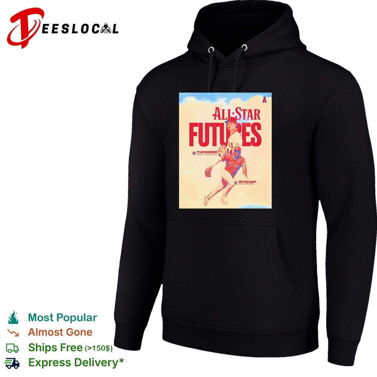 Tyler Bremner and Nelson Rada Los Angeles Angels All Star Futures MLB baseball shirt