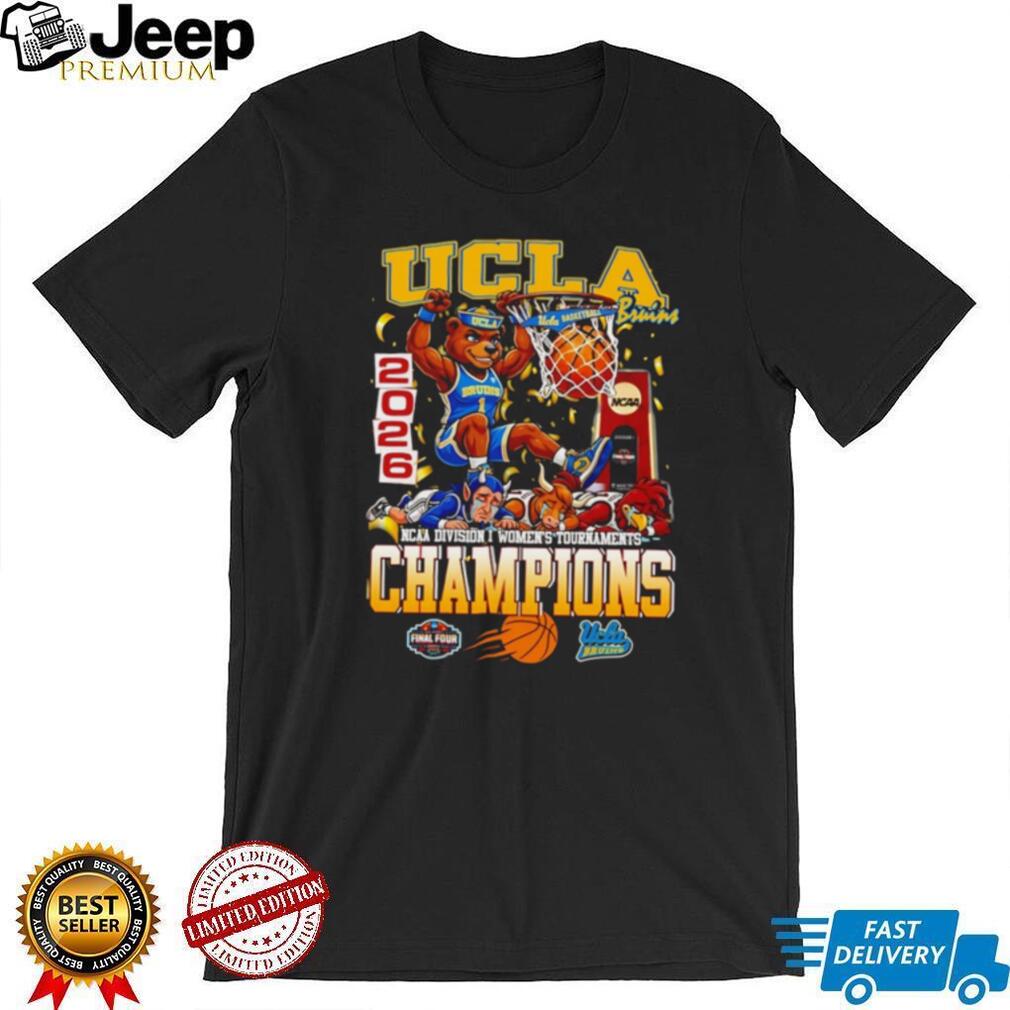 UCLA Bruins 2026 NCAA Women’s Tournament Champions Mascot Dunk Design T Shirt